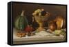 Still Life with Fish and a Pumpkin (Dining Room Scene)-Jose Agustin Arrieta-Framed Stretched Canvas
