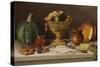 Still Life with Fish and a Pumpkin (Dining Room Scene)-Jose Agustin Arrieta-Stretched Canvas