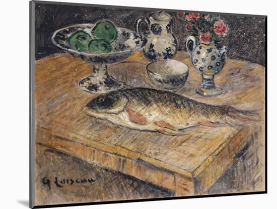 Still Life with Fish, Flowers and Apples; Nature Morte Aux Poisson, Fleurs Et Pommes-Gustave Loiseau-Mounted Giclee Print