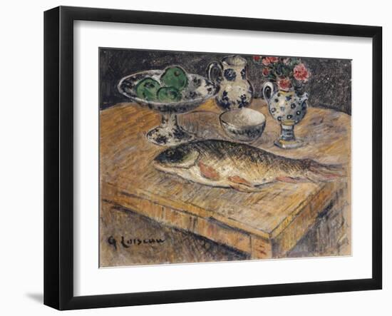Still Life with Fish, Flowers and Apples; Nature Morte Aux Poisson, Fleurs Et Pommes-Gustave Loiseau-Framed Giclee Print