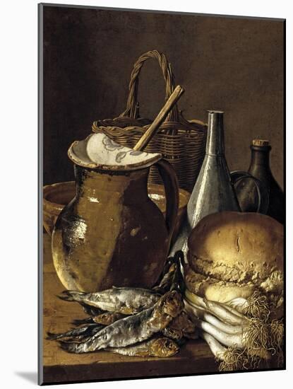 Still Life with Fish Leeks and Bread, 1760-1770-Luis Egidio Meléndez-Mounted Giclee Print