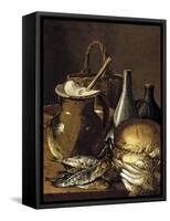 Still Life with Fish Leeks and Bread, 1760-1770-Luis Egidio Meléndez-Framed Stretched Canvas