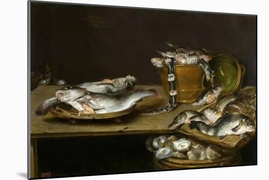 Still Life with Fish, Oysters and a Cat-Alexander Adriaenssen-Mounted Giclee Print
