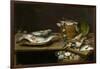 Still Life with Fish, Oysters and a Cat-Alexander Adriaenssen-Framed Giclee Print