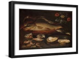 Still Life with Fish, Oysters and Shrimps, C.1620-50 (Oil on Panel)-Clara Peeters-Framed Giclee Print