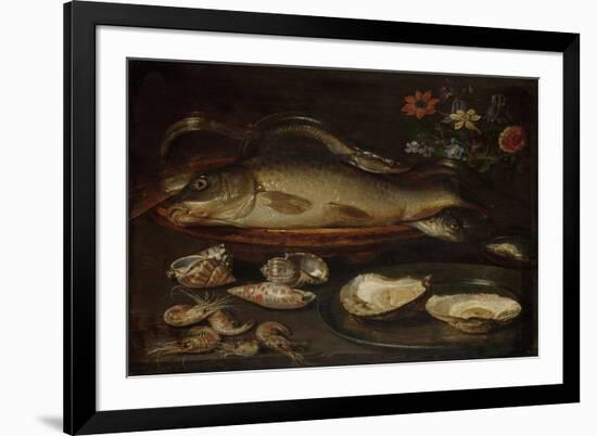 Still Life with Fish, Oysters and Shrimps-Clara Peeters-Framed Premium Giclee Print