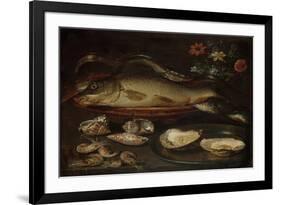 Still Life with Fish, Oysters and Shrimps-Clara Peeters-Framed Premium Giclee Print