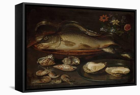 Still Life with Fish, Oysters and Shrimps-Clara Peeters-Framed Stretched Canvas