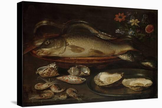 Still Life with Fish, Oysters and Shrimps-Clara Peeters-Stretched Canvas