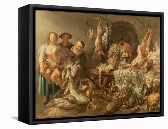 Still Life with Fishmonger-J. J. Grandville-Framed Stretched Canvas