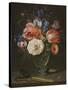 Still life with flowers, a rummer and a mouse-Clara Peeters-Stretched Canvas