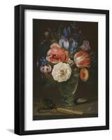 Still life with flowers, a rummer and a mouse-Clara Peeters-Framed Giclee Print