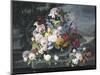 Still Life with Flowers and a Landscape-Severin Roesen-Mounted Giclee Print