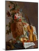 Still Life with Flowers and a Violin, C. 1750-Jean-Jacques Bachelier-Mounted Giclee Print