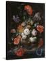 Still Life with Flowers and a Watch-Abraham Mignon-Stretched Canvas