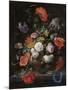 Still Life with Flowers and a Watch-Abraham Mignon-Mounted Art Print