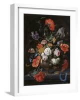 Still Life with Flowers and a Watch-Abraham Mignon-Framed Art Print