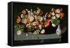 Still-life with flowers and butterflies-Osias Beert-Framed Stretched Canvas