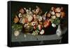 Still-life with flowers and butterflies-Osias Beert-Framed Stretched Canvas