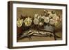 Still Life with Flowers and Fish or Pike and Roses, 1882-Giovanni Segantini-Framed Premium Giclee Print