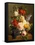 Still Life with Flowers and Fruit, 1827-Jan Frans van Dael-Framed Stretched Canvas