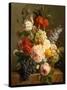 Still Life with Flowers and Fruit, 1827-Jan Frans van Dael-Stretched Canvas