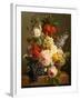 Still Life with Flowers and Fruit, 1827-Jan Frans van Dael-Framed Giclee Print