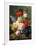 Still Life with Flowers and Fruit, 1827-Jan Frans van Dael-Framed Giclee Print