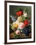 Still Life with Flowers and Fruit, 1827-Jan Frans van Dael-Framed Giclee Print