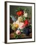 Still Life with Flowers and Fruit, 1827-Jan Frans van Dael-Framed Giclee Print