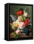 Still Life with Flowers and Fruit, 1827-Jan Frans van Dael-Framed Stretched Canvas