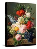 Still Life with Flowers and Fruit, 1827-Jan Frans van Dael-Stretched Canvas