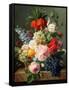 Still Life with Flowers and Fruit, 1827-Jan Frans van Dael-Framed Stretched Canvas