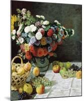 Still Life with Flowers and Fruit, 1869-Claude Monet-Mounted Premium Giclee Print