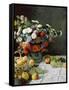 Still Life with Flowers and Fruit, 1869-Claude Monet-Framed Stretched Canvas