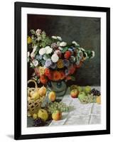 Still Life with Flowers and Fruit, 1869-Claude Monet-Framed Giclee Print