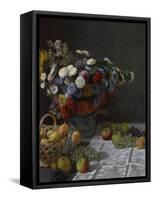 Still Life with Flowers and Fruit, 1869-Claude Monet-Framed Stretched Canvas