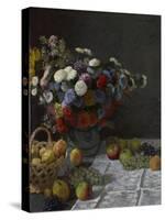 Still Life with Flowers and Fruit, 1869-Claude Monet-Stretched Canvas