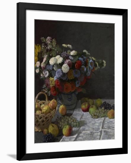 Still Life with Flowers and Fruit, 1869-Claude Monet-Framed Giclee Print