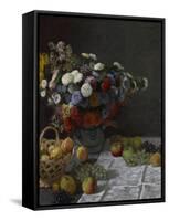 Still Life with Flowers and Fruit, 1869-Claude Monet-Framed Stretched Canvas