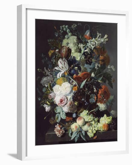 Still Life with Flowers and Fruit, c.1715-Jan van Huysum-Framed Giclee Print