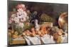 Still Life with Flowers and Fruit on a Table-Alfred Petit-Mounted Giclee Print