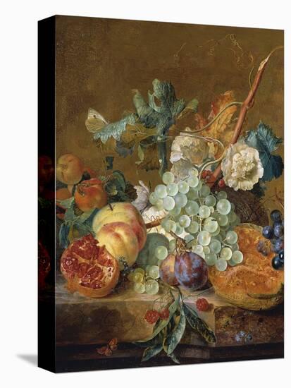 Still Life with Flowers and Fruit-Jan van Huysum-Stretched Canvas