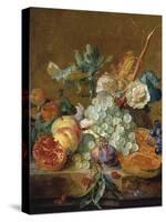 Still Life with Flowers and Fruit-Jan van Huysum-Stretched Canvas