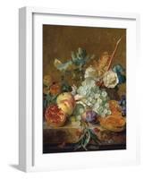 Still Life with Flowers and Fruit-Jan van Huysum-Framed Premium Giclee Print