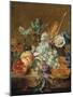 Still Life with Flowers and Fruit-Jan van Huysum-Mounted Premium Giclee Print