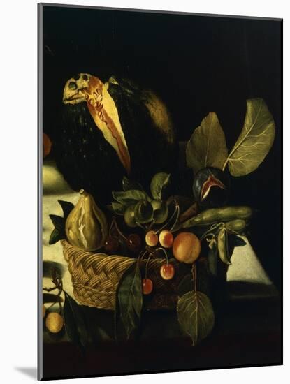 Still Life with Flowers and Fruit-Caravaggio-Mounted Giclee Print