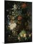 Still Life with Flowers and Fruit-Jan van Huysum-Mounted Art Print