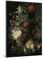 Still Life with Flowers and Fruit-Jan van Huysum-Mounted Art Print