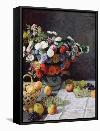 Still Life with Flowers and Fruit-Claude Monet-Framed Stretched Canvas